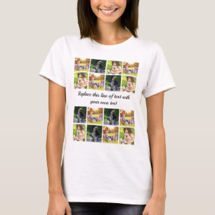 写真のコラージュと文字 Tシャツ