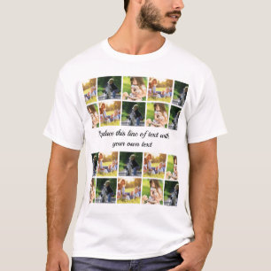 写真のコラージュと文字 Tシャツ