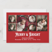 写真のコラージュと明メリーるい出産の発表 シーズンカード (正面)