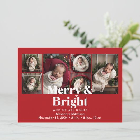 写真のコラージュと明メリーるい出産の発表 シーズンカード (スタンド正面)