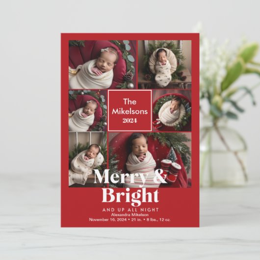 写真のコラージュと明メリーるい出産の発表 シーズンカード (スタンド正面)