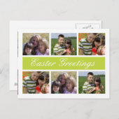 写真のコラージュによってカスタマイズイースター郵便はがき|の緑 シーズンポストカード (正面/裏面)