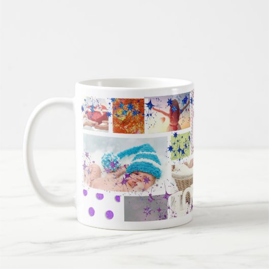 写真のコラージュのギフトのマグの祖母、お母さん コーヒーマグカップ (左)