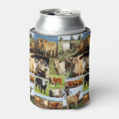 写真のコラージュの中の牛 缶クーラー (缶正面)