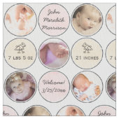 写真のコラージュの女の赤ちゃんの名前、誕生statsおよびアヒル ファブリック (クローズアップ)