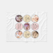 写真のコラージュの女の赤ちゃんの名前、誕生statsおよびアヒル フリースブランケット (正面(横))