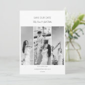 写真のコラージュの日付を白黒結婚に 招待状 (スタンド正面)