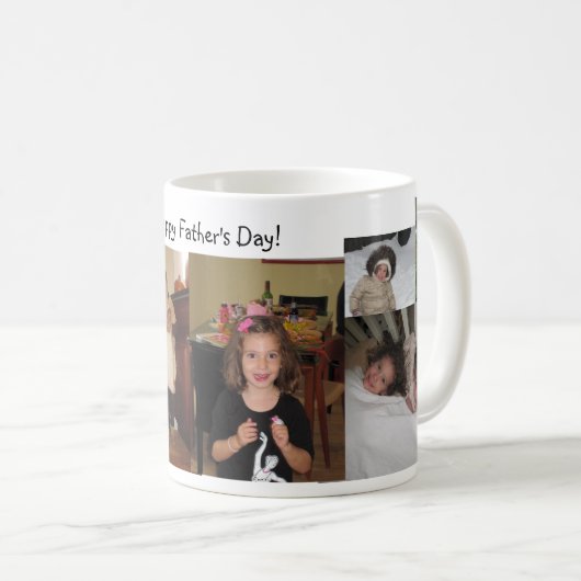 写真のコラージュの父の日のマグ コーヒーマグカップ (正面右)