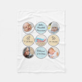 写真のコラージュの男の赤ちゃんの名前、誕生statsおよびアヒル フリースブランケット (正面)