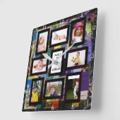 写真のコラージュの追加  スクエア壁時計 (傾斜)