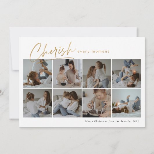 写真のコラージュをモダン大切にする カード (正面)