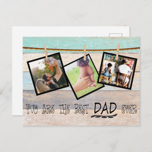写真のコラージュを作成します。父の日 ポストカード (正面/裏面)