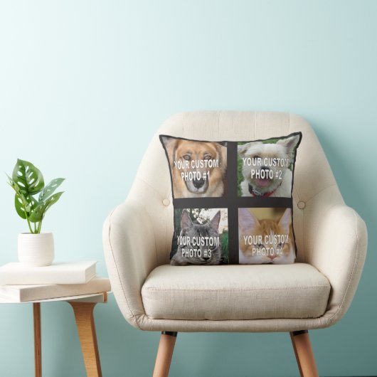 写真のコラージュカスタムな犬または猫の写真をかわいがって下さい クッション (椅子)