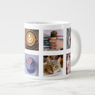 写真のコラージュカスタムテンプレートのマグカップ ジャンボコーヒーマグカップ