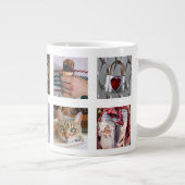 写真のコラージュカスタムテンプレートのマグカップ ジャンボコーヒーマグカップ (右)