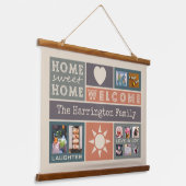 写真のコラージュカスタムテンプレート 吊り下げ型タペストリー (傾斜あり)