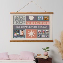 写真のコラージュカスタムテンプレート 吊り下げ型タペストリー