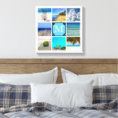 写真のコラージュテンプレートとホワイトモノグラム キャンバスプリント (インサイチュ (寝室))