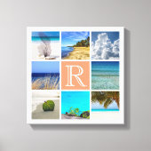 写真のコラージュテンプレートとモノグラム キャンバスプリント (正面)