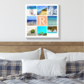 写真のコラージュテンプレートとモノグラム キャンバスプリント (インサイチュ (寝室))