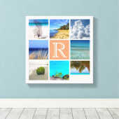 写真のコラージュテンプレートとモノグラム キャンバスプリント (インサイチュ (ウッドフロア))