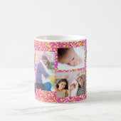 写真のコラージュパーソナライズされた コーヒーマグカップ (中央)