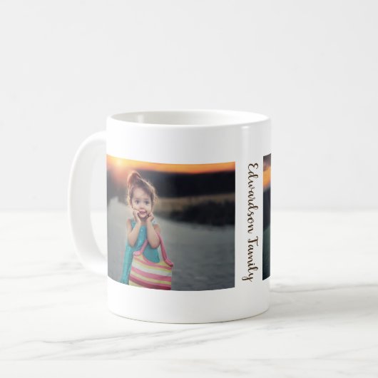 写真のコラージュファミモダンリのマグを作成する コーヒーマグカップ (正面左)