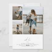 写真のコラージュモダングリーンメリークリスマス幸せ シーズンカード (裏面)