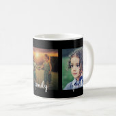 写真のコラージュ家族の文字によって上にあられる名前入り コーヒーマグカップ (正面右)
