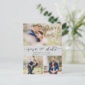 写真のコラージュ手書き、日付の灰色を保存 案内ポストカード (スタンド正面)