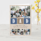 写真のコラージュ素朴な木製パターン父の日 カード (黄色い花)