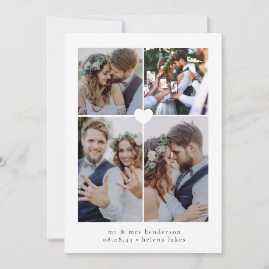 写真のコラージュ結婚ズ サンキューカード (正面)