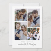 写真のコラージュ結婚ズ サンキューカード (正面)
