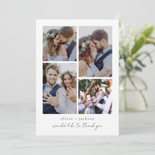 写真のコラージュ結婚ズ サンキューカード (スタンド正面)