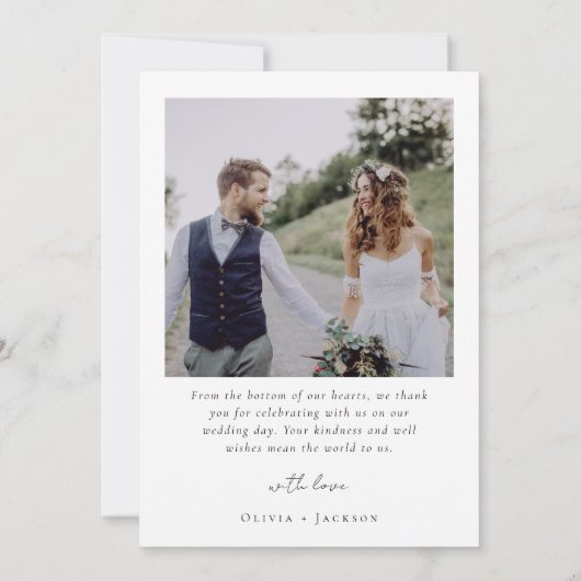 写真のコラージュ結婚ズ サンキューカード (裏面)