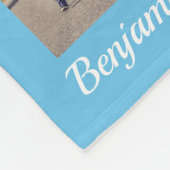 写真のコラージュ12のInstagramの写真の子供の名前の青 フリースブランケット (角)