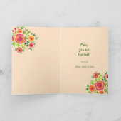 写真のコラージュ  お母さんありがとう"  明るい花 カード (内部)