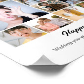 写真のコラージュ オーダーメイドの誕生日プレゼント ポスター (角)