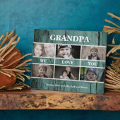 写真のコラージュ ターコイズ ウッド おじいちゃん 私たち愛してる フォトプラーク (側面)
