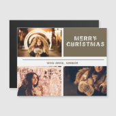 写真のコラージュ モダン ホリデー メリークリスマス (正面/裏面)