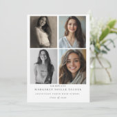写真のコラージュ 卒業のお知らせカード 招待状 (スタンド正面)