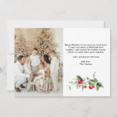 写真のコラージュ 手書きの メリーアンドブライト 招待状 (裏面)