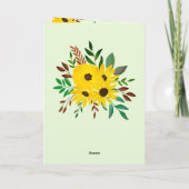 写真のコラージュ  母の日のおめでとう"  ヒマワリ  カード (裏面)