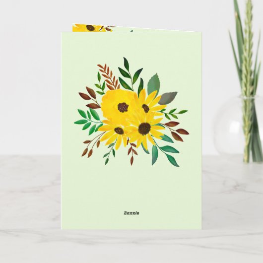 写真のコラージュ  母の日のおめでとう"  ヒマワリ  カード (裏面)