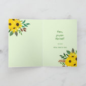 写真のコラージュ  母の日のおめでとう"  ヒマワリ  カード (内部)