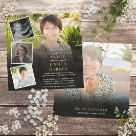 写真のコラージュ 現代のお葬式 生前の記念 招待状