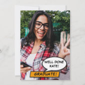 写真のコラージュ 現代風 楽しい卒業パーティー 招待状 (裏面)