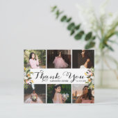 写真のコラージュ 花のキンセアニエラ お礼のポストカード ポストカード (スタンド正面)