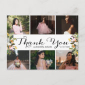 写真のコラージュ 花のキンセアニエラ 感謝のポストカード ポストカード (正面)