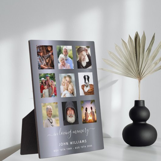 写真のコラージュ 銀の追悼式 葬儀 フォトプラーク